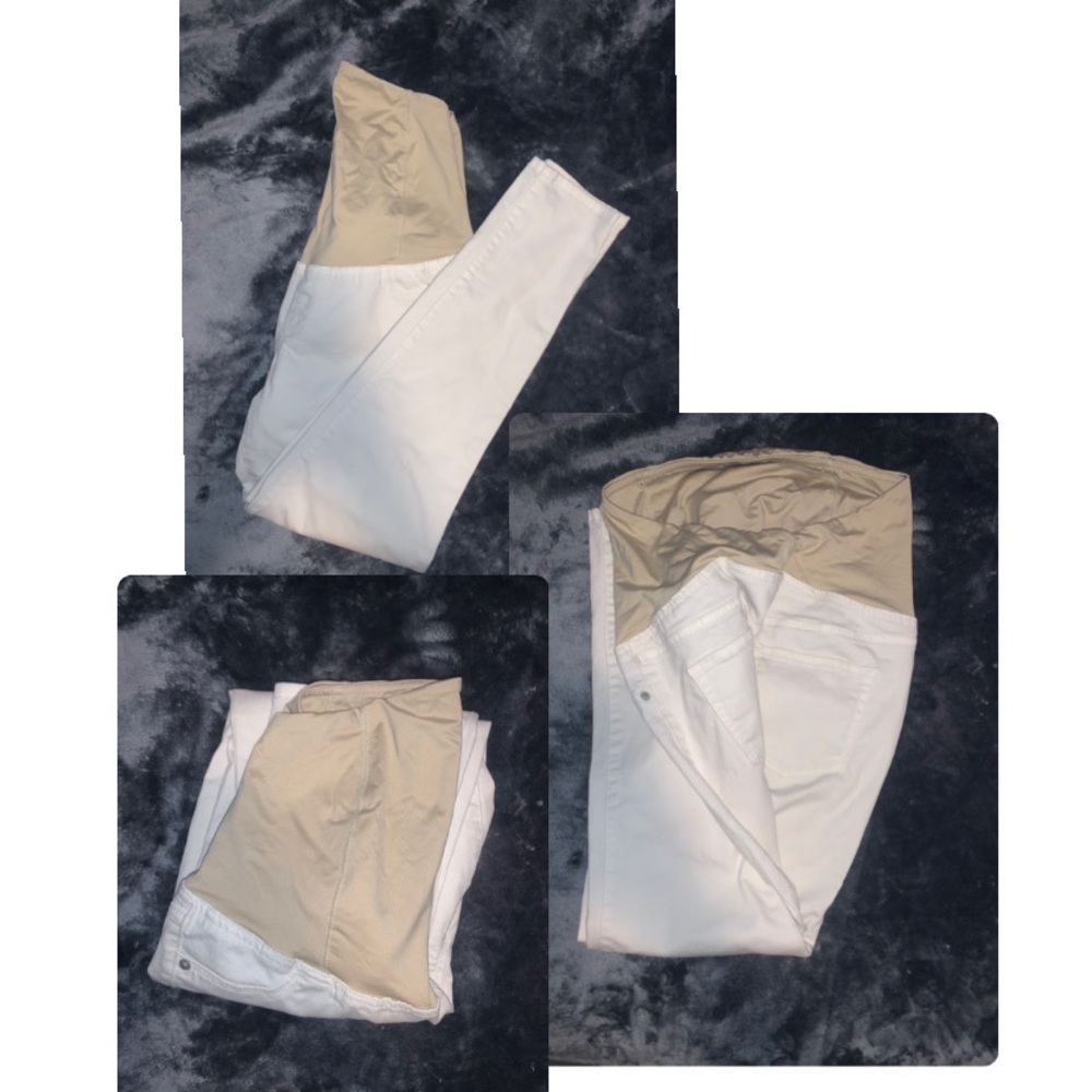 White maternity pants